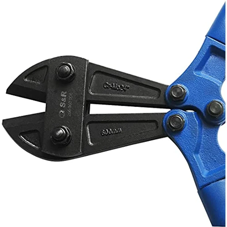 S&R Bolzenschneider 600mm, gehärtete Schneiden für Bolzen und Drähte bis Ø 9mm, verstellbare Klingenausrichtung, Chrom Molybdän Stahl, professionell – Bild 3