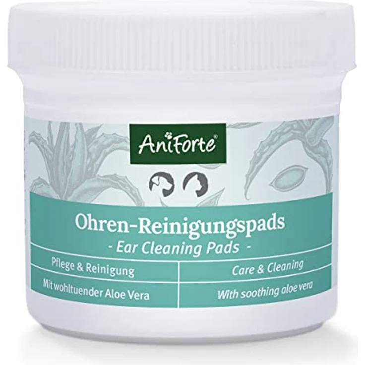 AniForte Ohren Reinigungspads für Hunde & Katzen 100 Stück – Besonders weiche & milde Reinigungstücher für die Ohrenhygiene, sanfter Ohrenreiniger zur Pflege & Reinigung – Bild 1