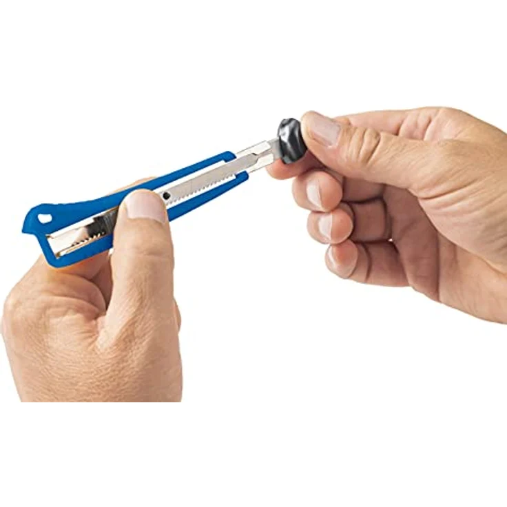 DAHLE Pro-Cutter 10860, Teppichmesser klein 9mm mit Metall-Messerführung und 12 Abbrechklingen, blau – Bild 3