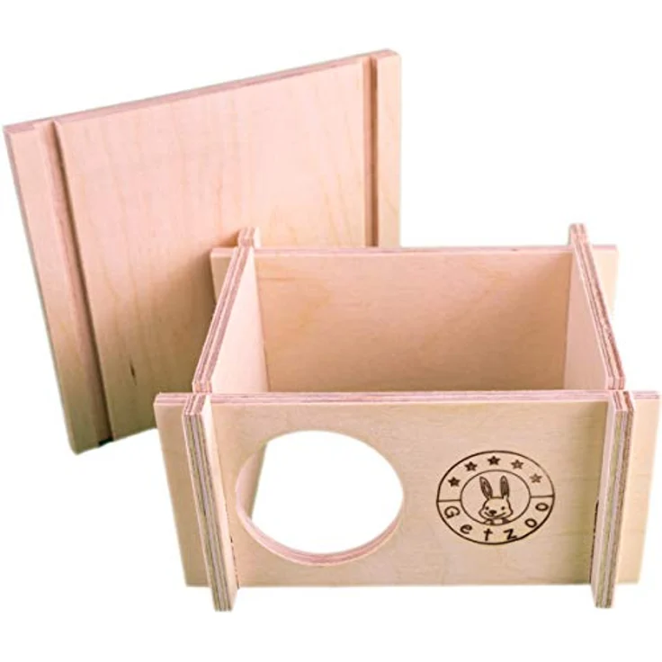 Getzoo Dsungi Stecksystem aus Birkenholz, abnehmbares Dach als zweite Ebene, 1-Kammerhaus, Maße: 15x12x8 cm – Bild 1