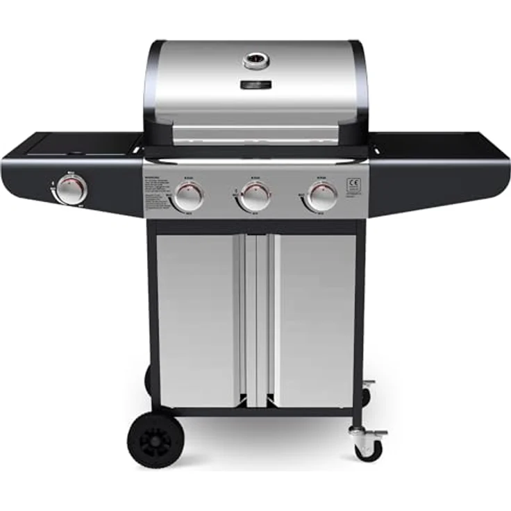 deluxe4home® Gasgrill BBQ Grillwagen mit Deckel I 3+1 Seitenbrenner XXL Grill Rollbar Seitenablage I inkl. Grillhandschuh und Grillthermometer I Rollgrill Standgrill – Bild 5