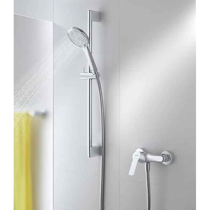 Duravit D-Code Duscharmatur Aufputz für 1 Verbraucher, Badewannenarmatur mit Rückflussverhinderer, Einhebel-Brausemischer mit Keramikmischsystem, Chrom – Bild 2