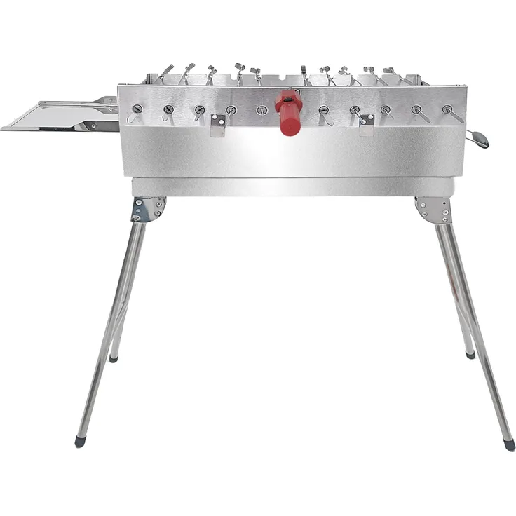 Olymp Handels GmbH Mangal President Set, Edelstahl-Grill mit 11er Drehspieß, Motor und Powerbank für gleichmäßiges Garen