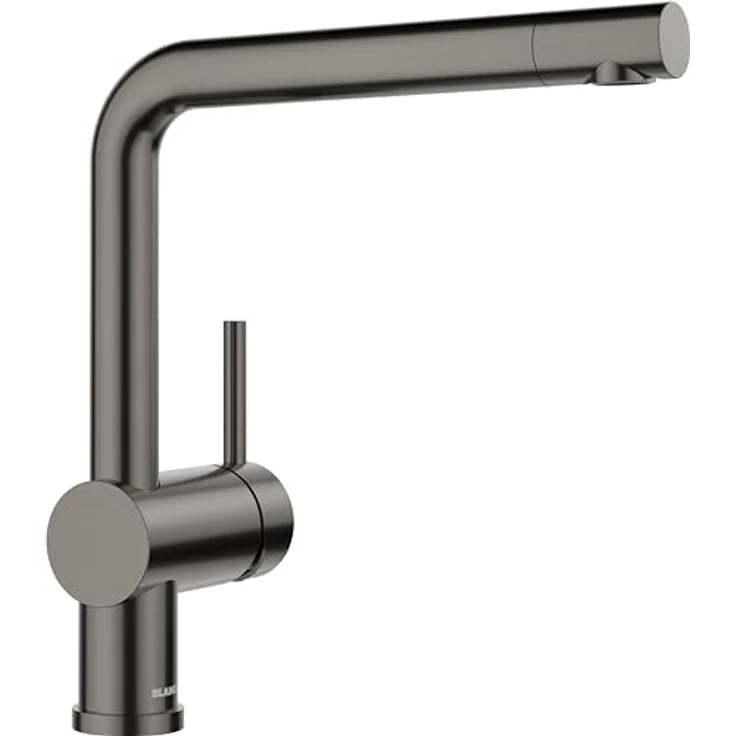 Blanco LINUS Küchenarmatur, Hochdruck Wasserhahn in satin dark steel mit 360° schwenkbarem Auslauf – Bild 1