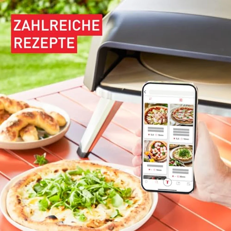 Tefal Pizzaofen JM4130 Pizza Pronto, Gas-Pizzaofen mit drehendem Pizzastein und Pizzaschaufel, Edelstahl-Finish – Bild 8