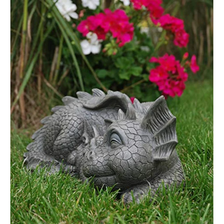 MystiCalls Gartenfigur Gartendrache - Modell Mutterliebe - Fantasy Figur Deko Drache Garten – Bild 5
