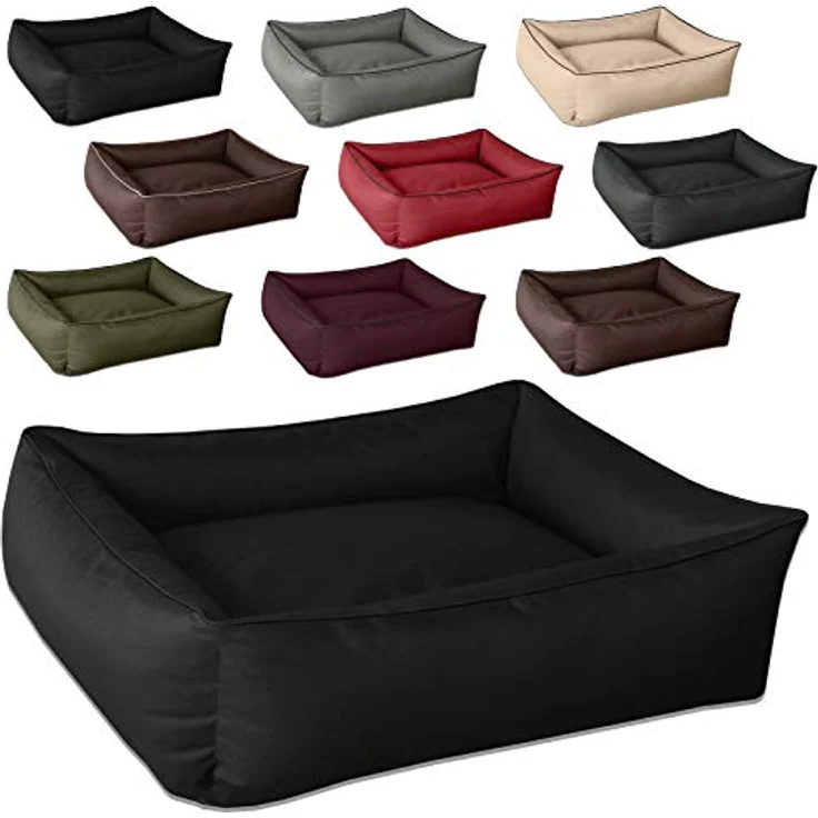 BedDog Hundebett MAX, Hundekissen mit abziehbaren waschbaren Bezug, Hundekorb, Hundesofa, für mitel-große Hunde, XL, schwarz – Bild 4