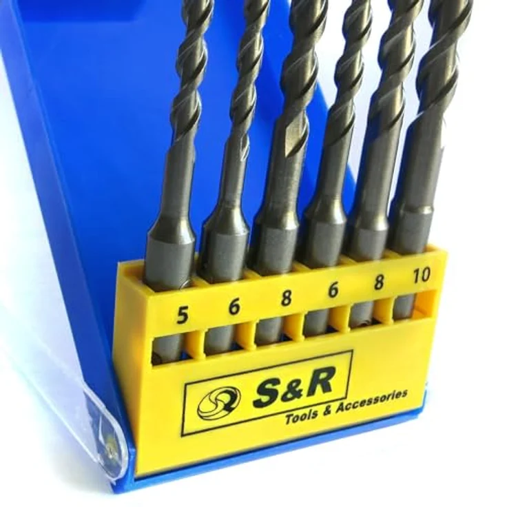 S&R Hammerbohrer, 6-teiliges SDS PLUS-Bohrer-Set für Bohrhammer, Schlag-Bohrer für Beton, Granit und Stein, PGM kontrolliert – Bild 2