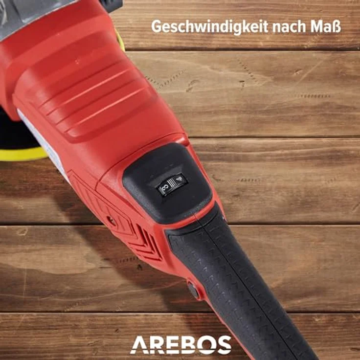 Arebos Poliermaschine Exzenter 2100W, 0-3300 U/min, ergonomisches Design, umfangreiches Zubehör – Bild 7