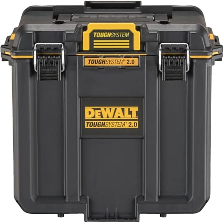 Dewalt Tough System 2.0 Werkzeugbox Halbformat DWST08035-1, selbstverriegelnde Verschlüsse, integrierter Elektrowerkzeughalter – Bild 2