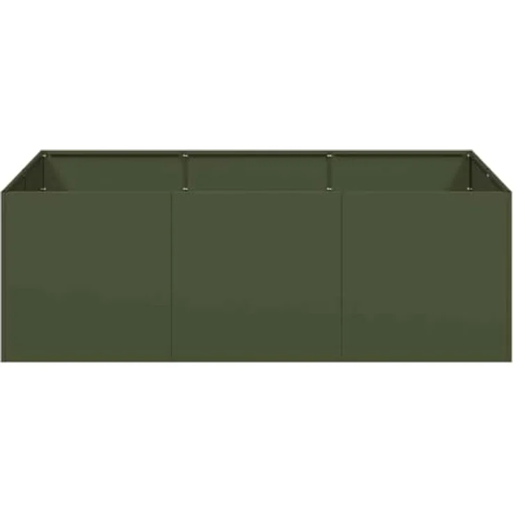 vidaXL Pflanzkübel Olivgrün 120x80x40 cm Stahl, Pflanzschale mit viel Platz, stabil und dekorativ – Bild 5