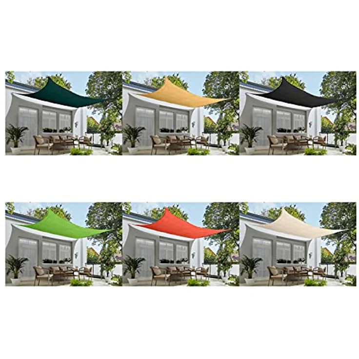 Sonnensegel rechteckig 3x4m inkl. Befestigungsseile - Sonnenschutz atmungsaktiv mit Edelstahl Ösen für Garten, Terrasse, Balkon, beige – Bild 4