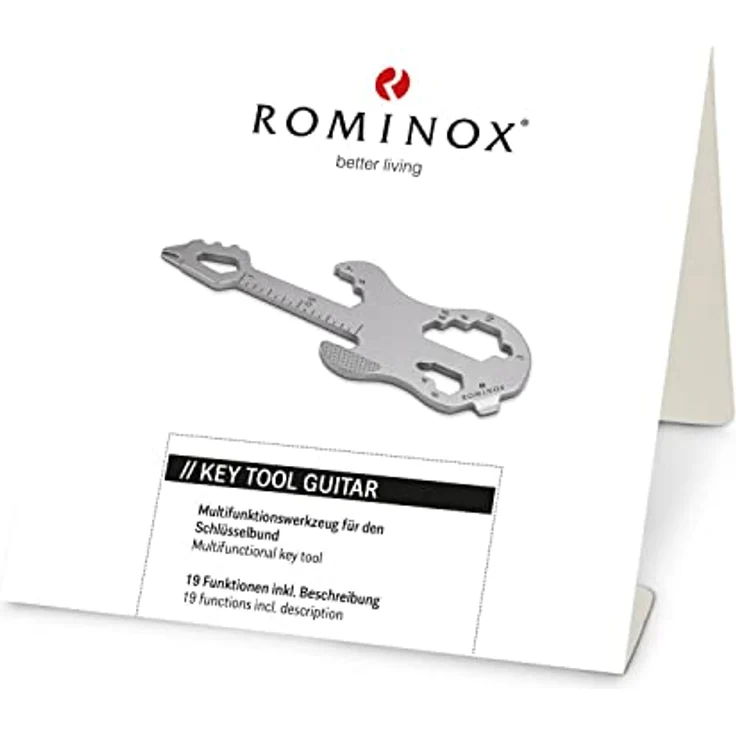 ROMINOX Key Tool Guitar, Multitool mit 19 Funktionen, Edelstahl Schlüsselanhänger für Gitarre, originelles Geschenk für Adventskalender – Bild 4