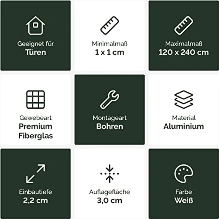 Nematek Premium Insektenschutz Schiebetür - Fliegengitter Schiebetüren für Terrassentüren als Bausatz - Fliegengitter Balkontür Schiebetür in 120 x 240 cm, weiß – Bild 2