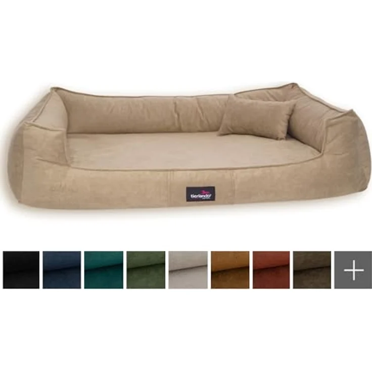 tierlando® Orthopädisches Hundebett Bruce Velours Abnehmbar Waschbar Mittelgroße Große Hunde L XL Hundesofa Hundekorb Viereckig 26 Olive Grün, 110x90cm - Preisvergleich – Bild 4