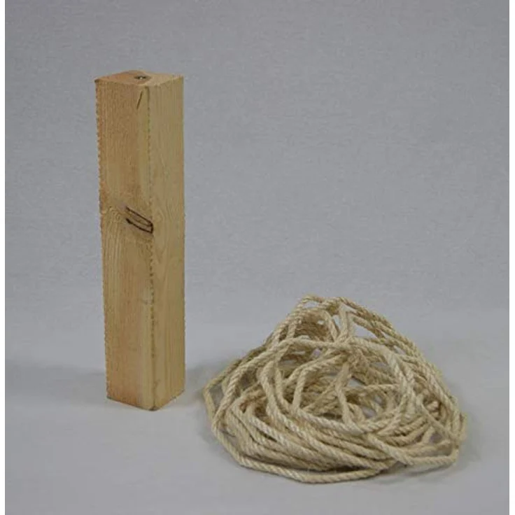 Rohrschneider Sisal Ersatzholm Vollholz Ersatzstamm für Kratzbäume und Katzenbäume Ersatzteil Kratzstamm Säule (7x7cm/Länge 30cm) – Bild 2