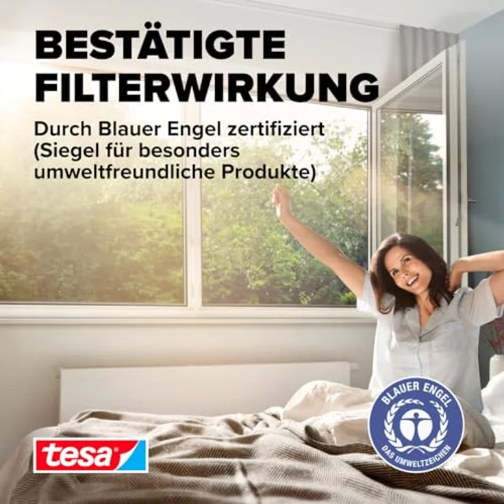 tesa Pollenschutzgitter für Fenster, 1,50 m x 1,30 m – Bild 6