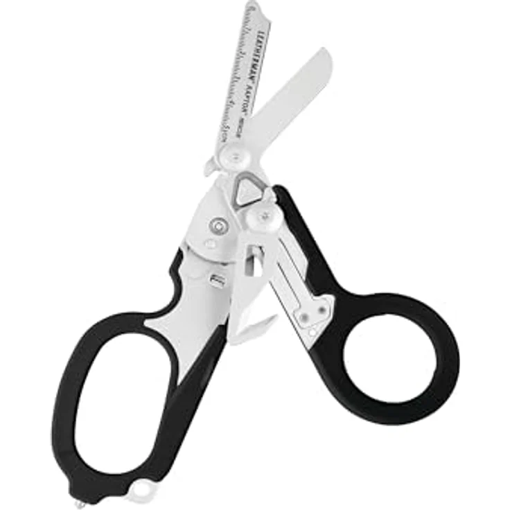 Leatherman Raptor Rescue, Notfall Klappschere mit Gurtschneider und Glasbrecher, für Profis, schwarz, mit Utility Holster – Bild 1