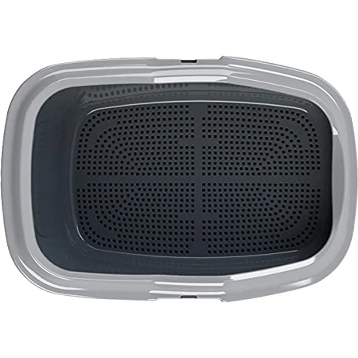 PeeWee Katzentoilette EcoMinor Katzenklo offen Schale Katzen WC inkl. 3kg Streu Holzpellets Pellets, Farbe:Grau – Bild 3