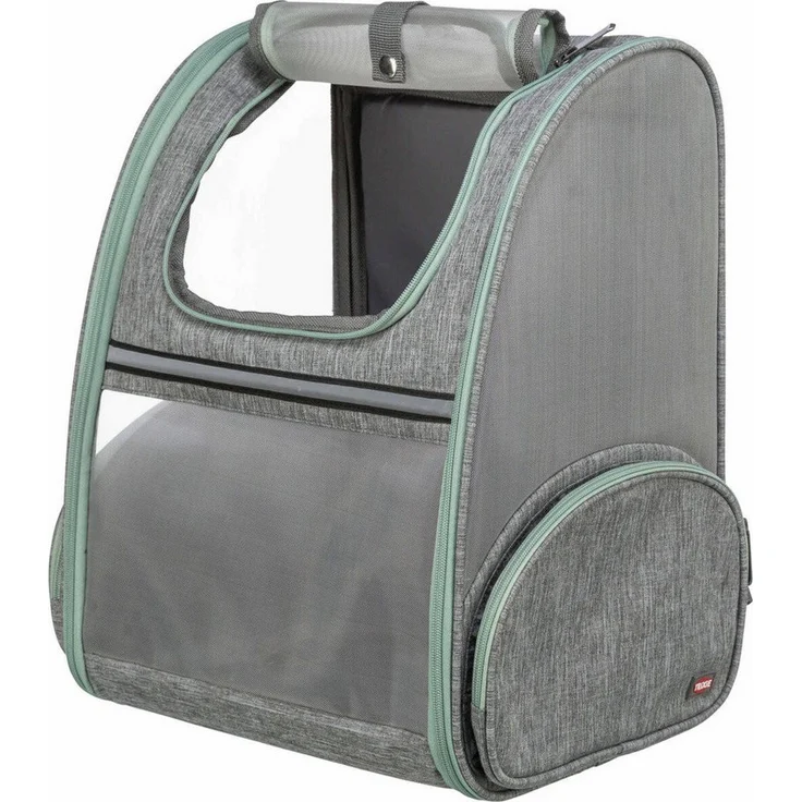 TRIXIE Hunde-Rucksack Chloe, hellgrau, komfortabel mit Taillengurt und integrierter Kurzleine, belastbar bis 8 kg