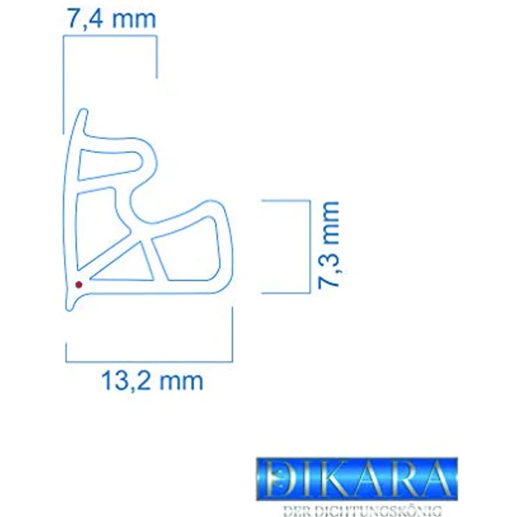 Dikara Stahlzargendichtung Grau 5m, Dichtungshöhe 15,5mm, Dichtungsbreite 13mm, gegen Zugluft, Lärm und Staub, Heizkostenersparnis – Bild 2