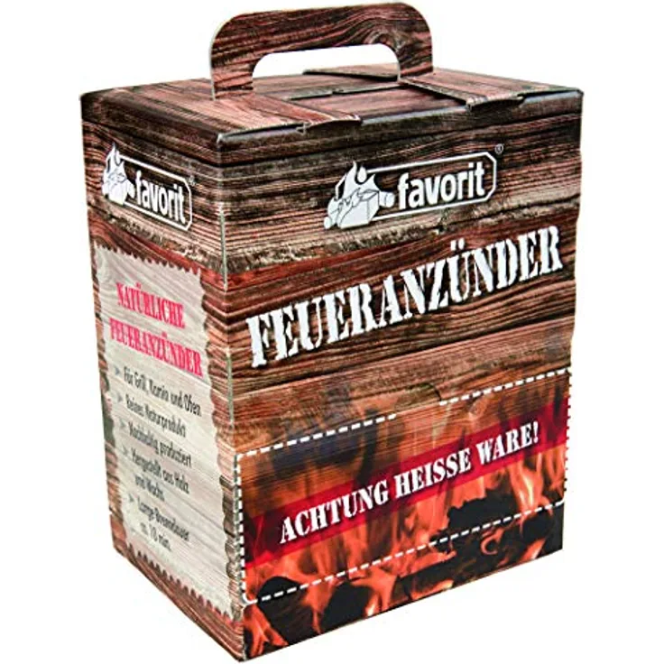 Favorit Feueranzünder (Holzwolle & Wachs), 100 Stück – ökölogische Anzünder 1216