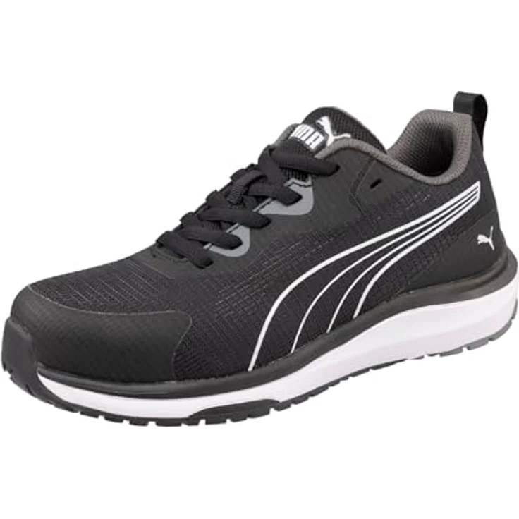 Puma S1PS Celerity Knit Blk/White, Sicherheitshalbschuh mit Stahlkappe und rutschfester Sohle, Größe 35 – Bild 1