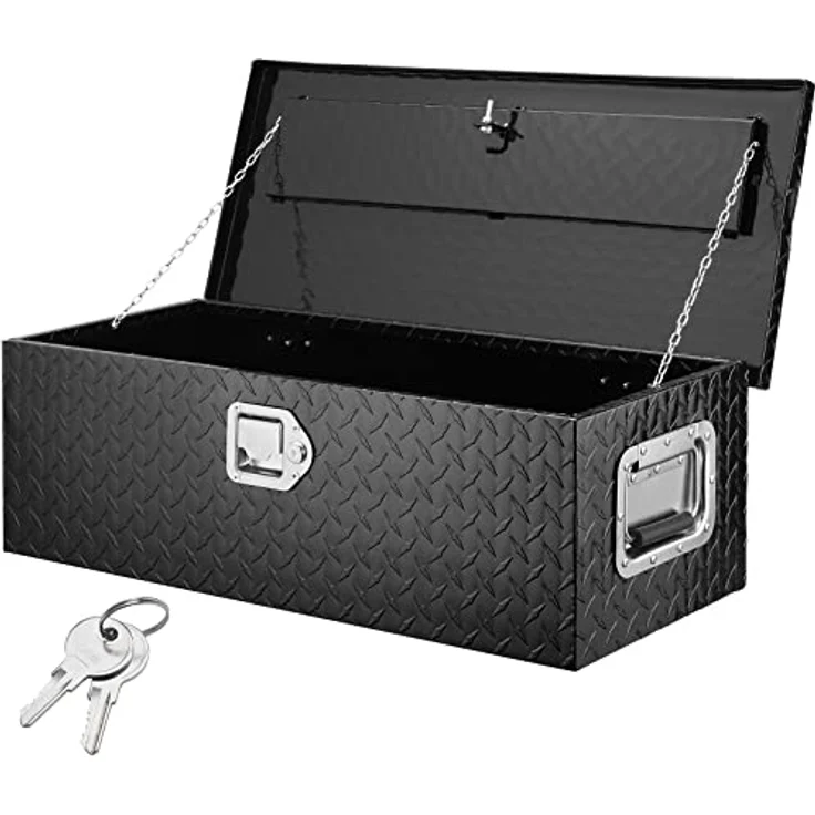 VEVOR Werkzeugkasten für LKW-Ladefläche, 762 x 330 x 244 mm, abschließbar, 64 L, rost- und korrosionsbeständig, 30 kg Tragfähigkeit, wasserdicht, mit breiten Griffen – Bild 1