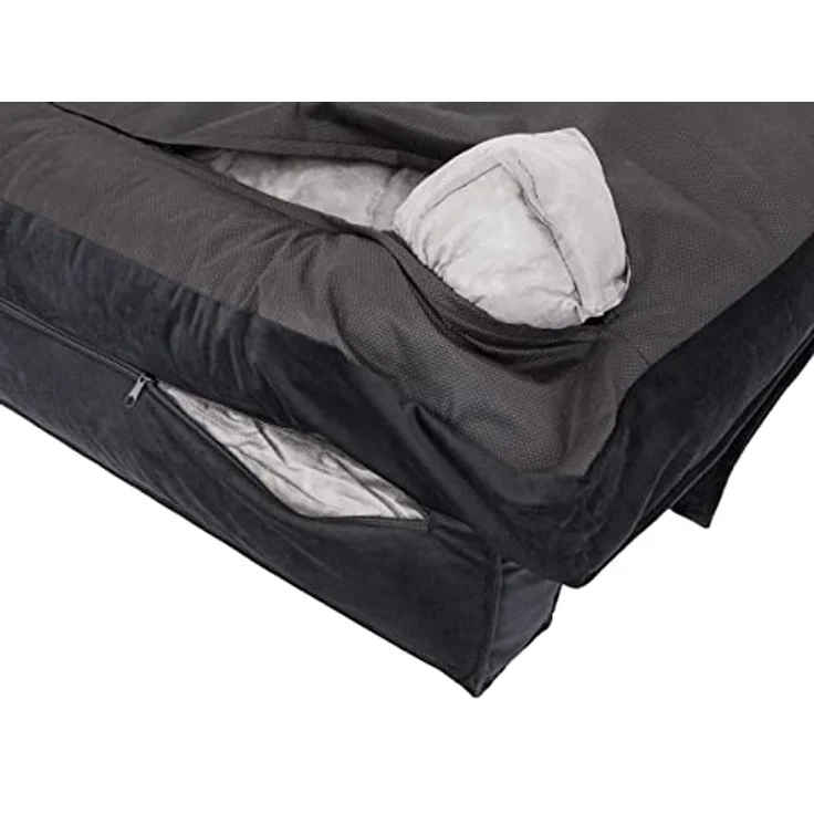 DOGGY Hundebett Haustierbett Hundeliegen Hundecouch Liegen Hundekissen Bett Sofa Hundekorb Tierbett Hundesofa Matratze Schlafplãtze, Schwarz, 120 x 77 cm - Bezug mit Reißverschluss, Erhöhung für den Kopf, leicht zu reinigen, OEKO-TEX-zertifiziert – Bild 5