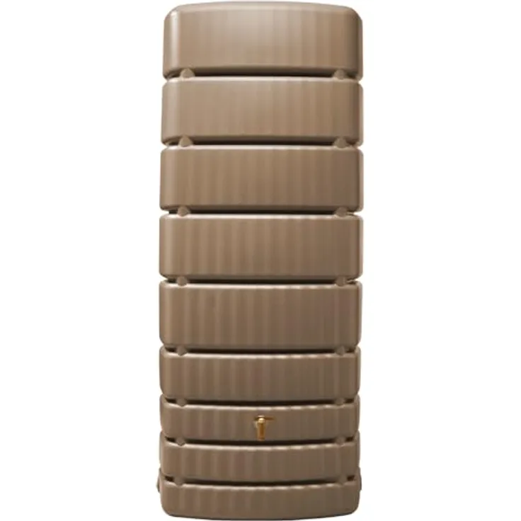 4rain Slim Wandtank 500 Liter Taupe - Regenwassertonne mit Platzsparendem Design und Praktischer Wasserentnahme