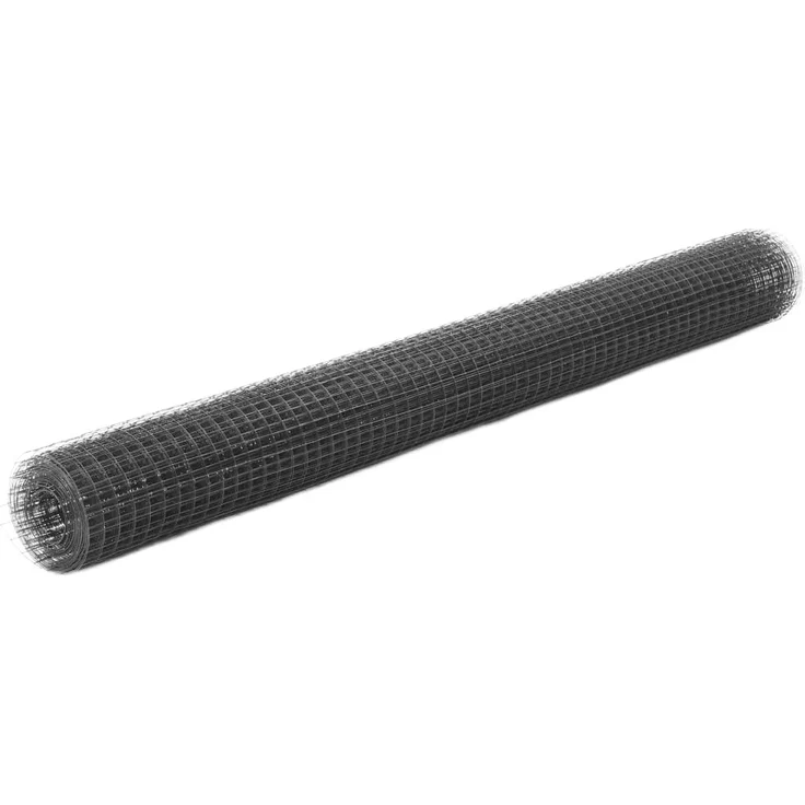 Prolenta Maison Exclusive Drahtzaun aus verzinktem Stahl mit PVC-Beschichtung, 10x1,5 m, Grau, witterungsbeständig und flexibel einsetzbar