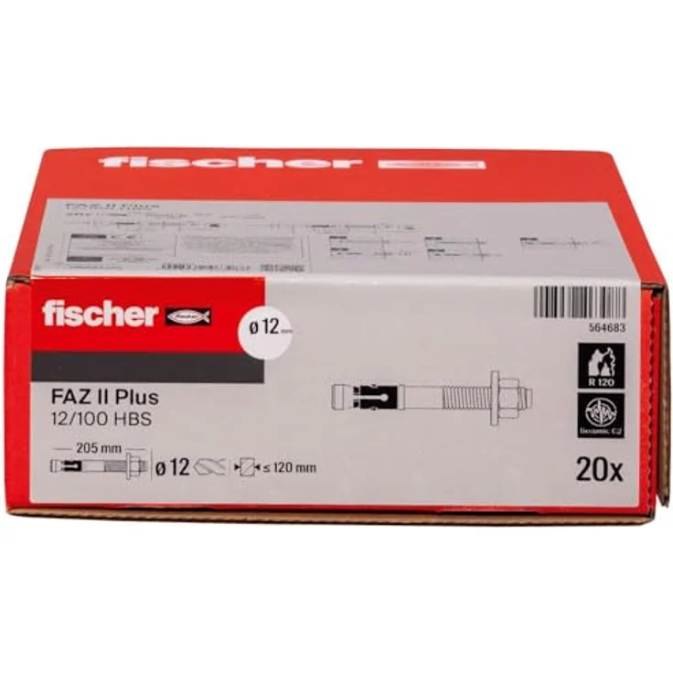 fischer Deutschland Vertriebs GmbH Bolzenanker FAZ II Plus 12/100 HBS, Galvanisch verzinkter Stahlanker für Holzbaunorm mit hoher Tragfähigkeit – Bild 2