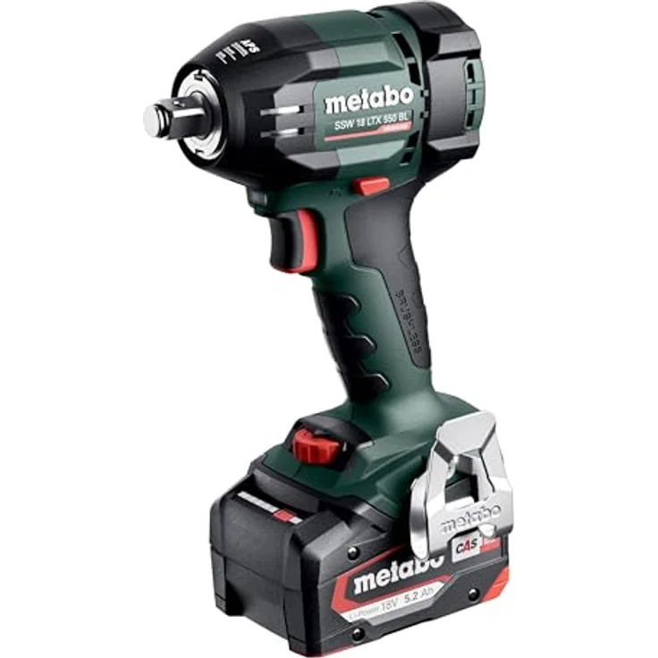 Metabo Akku-Schlagschrauber SSW 18 LTX 550 BL, 1/2", 550 Nm Drehmoment, 2x 5,2 Ah Akkus, Ladegerät und metaBOX 145 – Bild 6