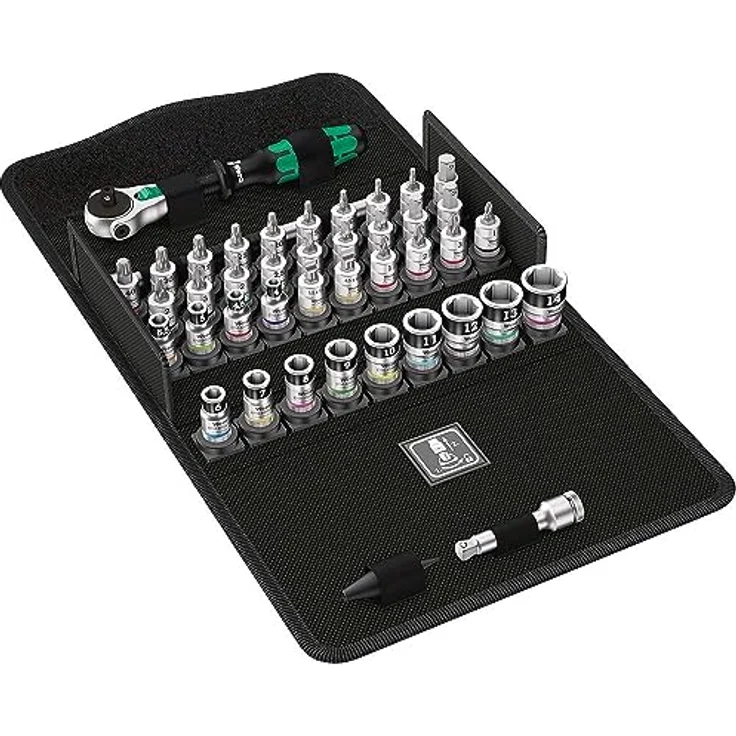 Wera Zyklop Speed-Knarrensatz '8100 SA All-in', 42-teiliges Set mit Haltefunktion, 1/4"-Antrieb in robuster Textilbox – Bild 1