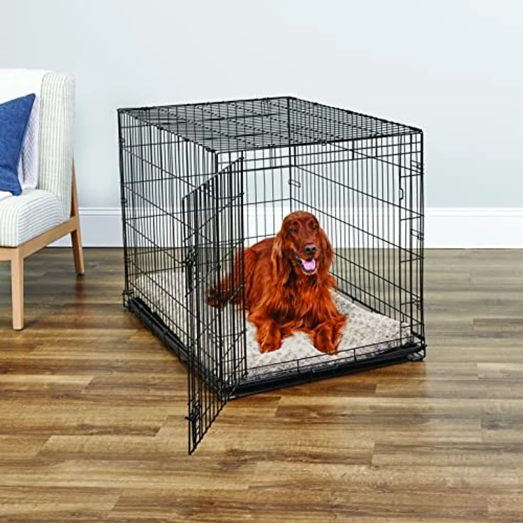 New World Pet Products New World Hundekäfig mit 1 und 2 Türen, inklusive auslaufsicherer Pfanne, Bodenschutzfüßen und patentierten Funktionen, B42 – Bild 2