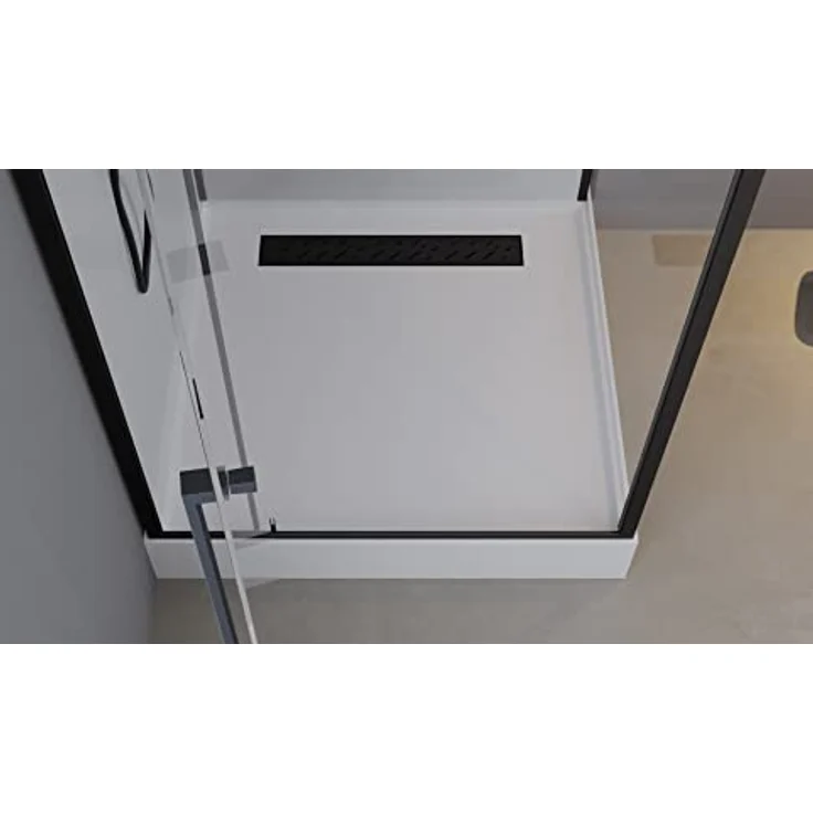 Marwell Komplettdusche White Square, 90x90 cm, Einscheibensicherheitsglas, inkl. Armaturen und Massagedüsen – Bild 4