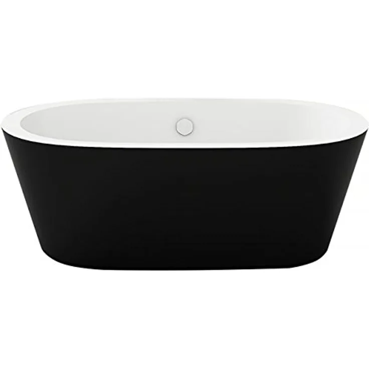 Jet-Line Design Badewanne Maggiore freistehend ovale Standbadewanne freistehend in schwarz von Jet-Line hochwertiges Acryl moderne Optik schwarz weiß