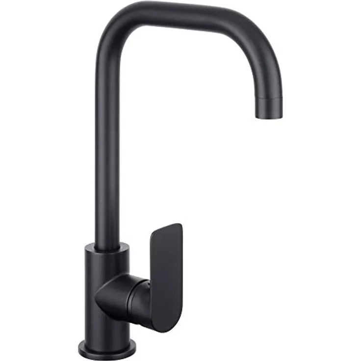CORNAT Küchenarmatur Spültischarmatur Edition Black, EHM-H, HD, schwarz, rund mit schwenkbarem Auslauf und langlebiger Keramikdichtung