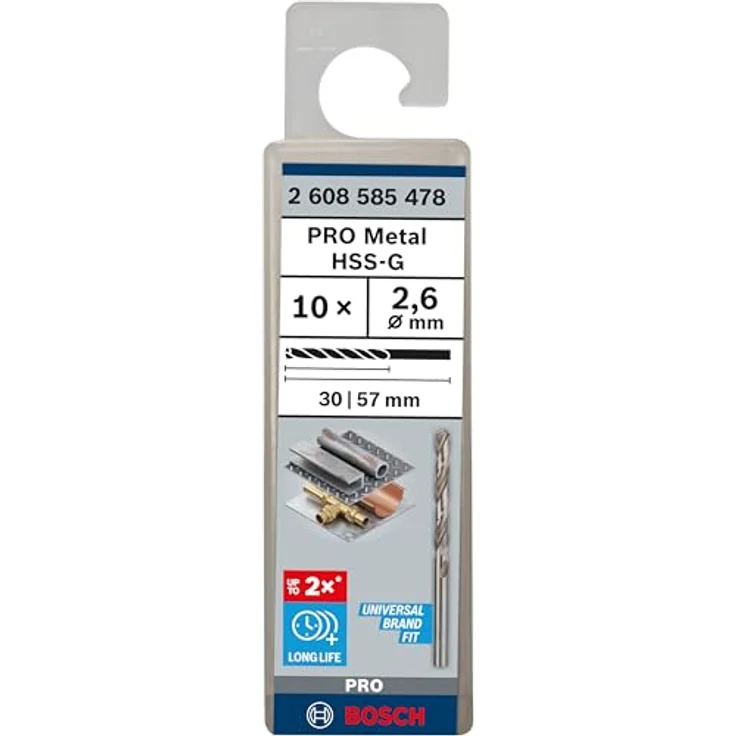 Bosch Professional Metallbohrer HSS-G geschliffen (10 Stück, Ø 2,6 mm) - Preisvergleich – Bild 2