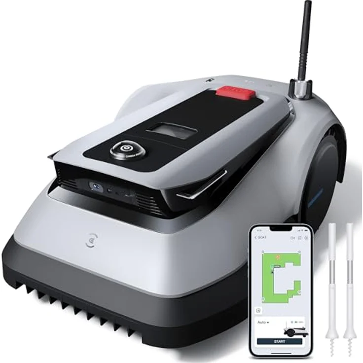 ECOVACS GOAT G1-800 Mähroboter ohne Begrenzungskabel für Gärten bis 800㎡ (AIVI 3D-Hindernisvermeidung, intelligente Routenplanung, Einstellung des verbotenen Bereichs, Videomanager) – Bild 1