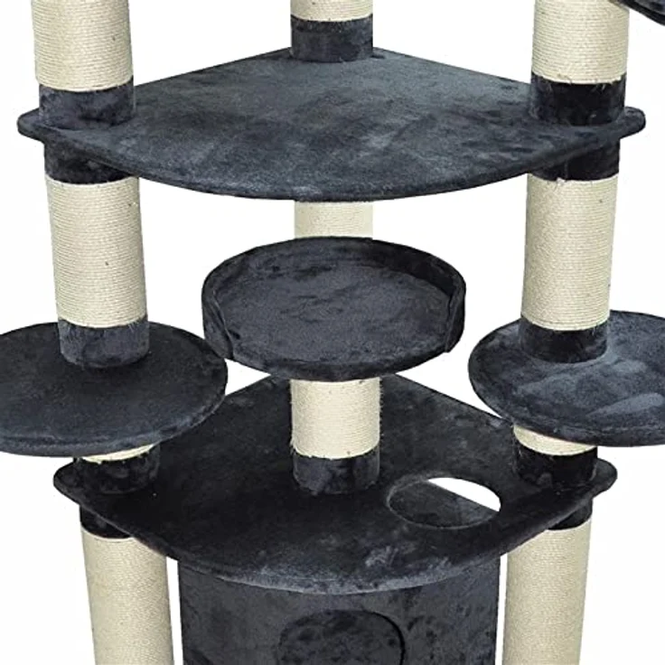 nanook Kratzbaum XXL Katzenbaum, Gigant Deluxe II, Premium Qualität, dunkel grau, für große und schwere Katzen, 15 cm Ø Krätzstämme – Bild 4
