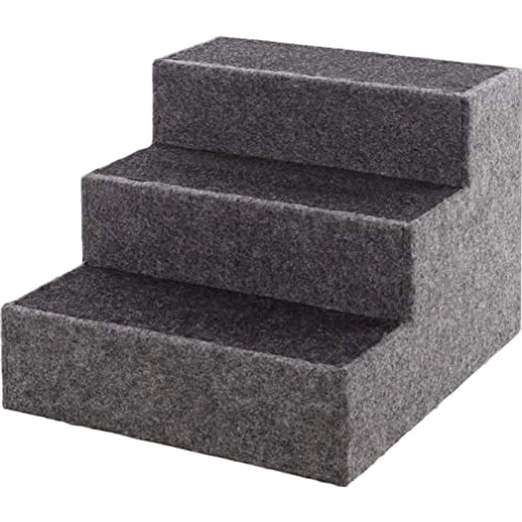 Flamingo Hundetreppe VELTA S, MDF mit Filzbezug, grau, 40x45x30 cm – Bild 2