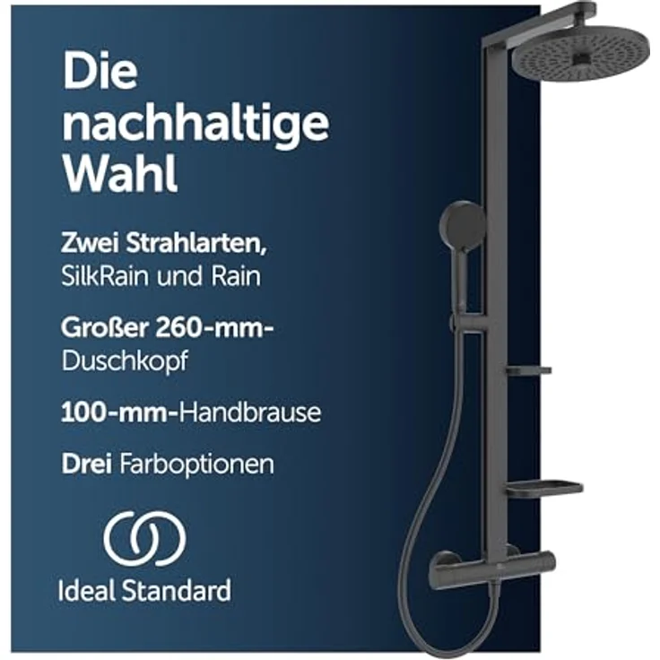 Ideal Standard Duschsystem Ceraflow Alu+, 111.30 cm, Multifunktionsbrause mit Click-Technologie, aus 84% recyceltem Aluminium, chrom-, blei- und nickelfrei – Bild 2