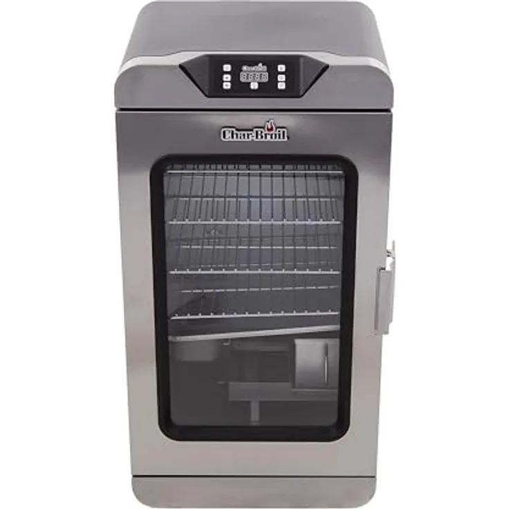 Char-Broil Digital Smoker 2.0, elektrischer Räucherofen mit doppelwandiger Isolierung, Temperaturregelung 37°C bis 135°C, Auto-Abschaltung, 4 verstellbare Roste