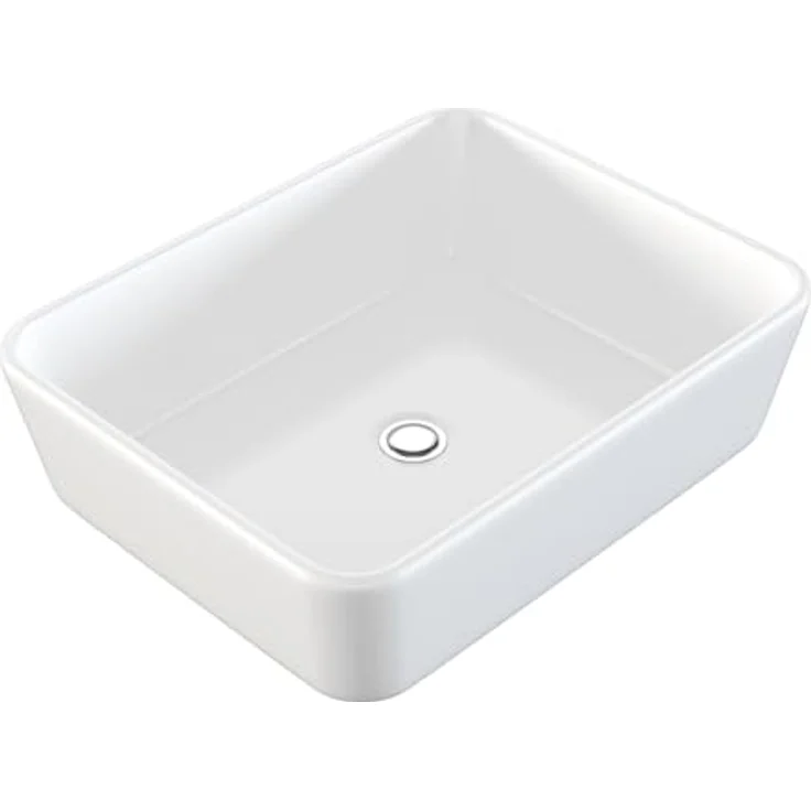 NEG Aufsatzwaschbecken NEG Aufsatz-Waschbecken Uno32A (eckig) (32A) Weiß mit Nanobeschichtung und Lotus-Effekt – Bild 2