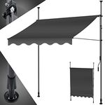 KESSER® Klemmmarkise mit Handkurbel Balkon, Balkonmarkise ohne Bohren, UV-beständig höhenverstellbar wasserabweisend, Sonnenschutz, Terrassenüberdachung, einfache Montage, Legierter Stahl, 200cm