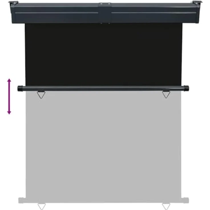 vidaXL Balkon-Seitenmarkise 145x250 cm Schwarz, UV-beständig, reißfest, Wand- und Deckenmontage – Bild 5