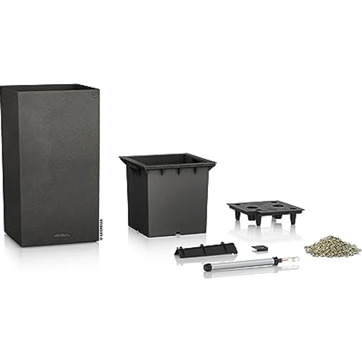 Lechuza CANTO Stone High 40 Pflanzsäule, Schwarz, mit Selbstbewässerungssystem – Bild 3