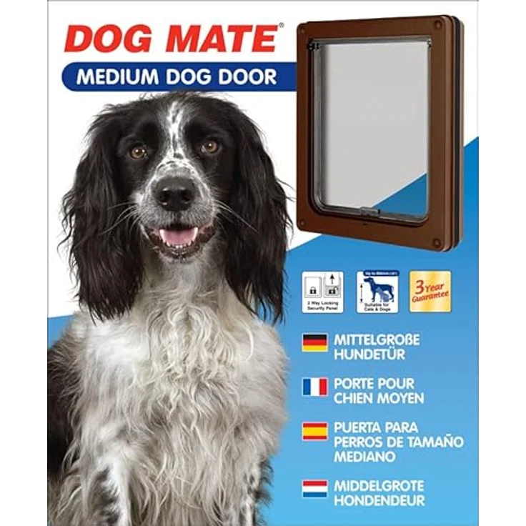 Kerbl Dog Mate® 2-Wege Hundetüre, braun, mit Magnetverschluss, 290 x 350 mm, für Hunde bis 460 mm Schulterhöhe, wetterfest und sicherheitsscheibenverstärkt – Bild 8