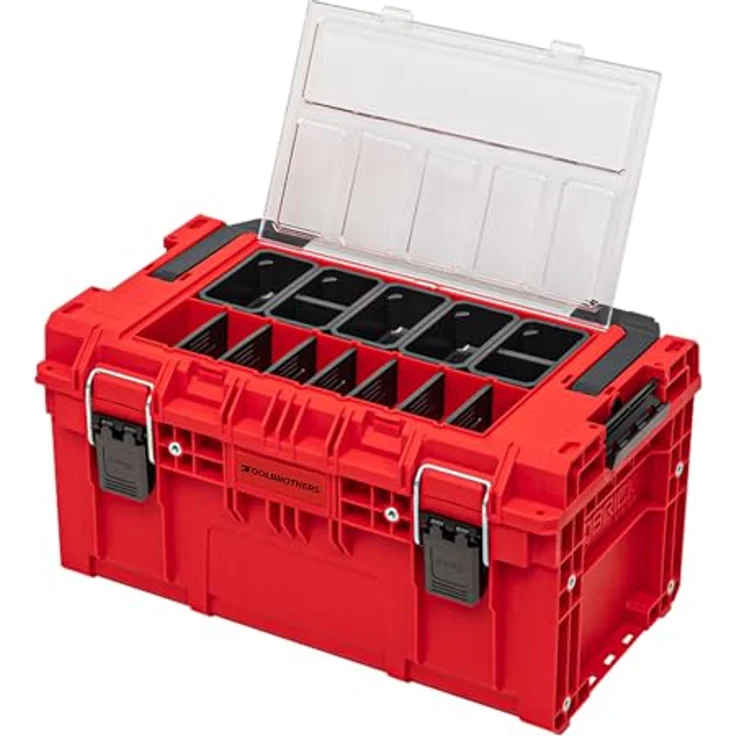 Tool Brothers RHINO PRIME Toolbox 250 Expert RED ULTRA HD Custom, stapelbar, wasser- und staubdicht mit Organizer, 535 x 327 x 277 mm, 26 Liter Kapazität – Bild 3